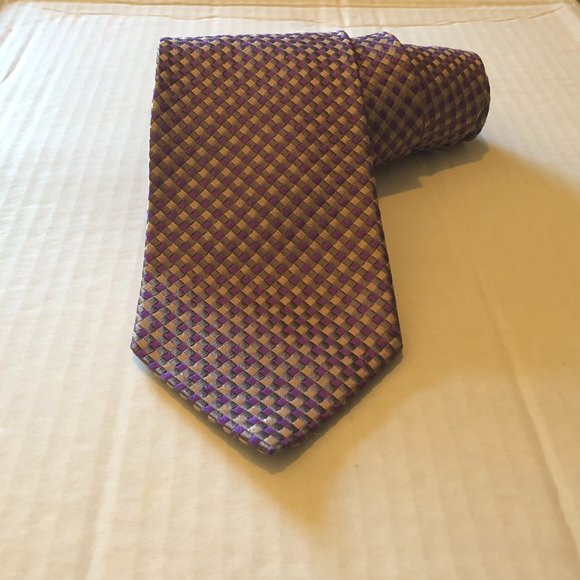 Vintage Charvet Lavender Geometric Tie - Made in France - Picture 3 of 8